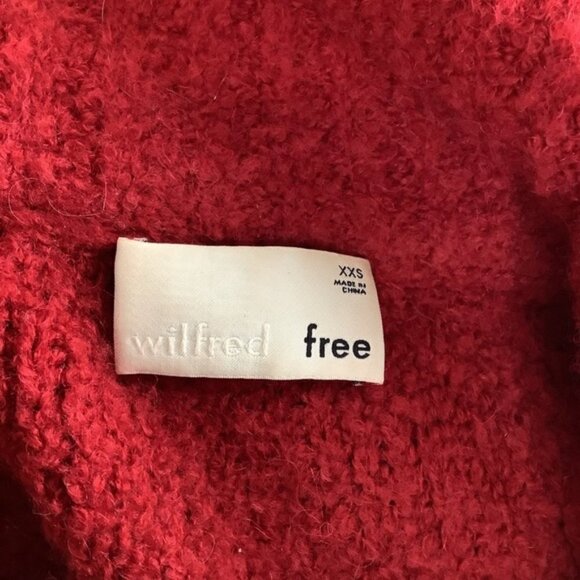 WILFRED GWYNETH RED ALPACA BLEND HALF ZIP SWEATER XXS - Picture 6 of 10